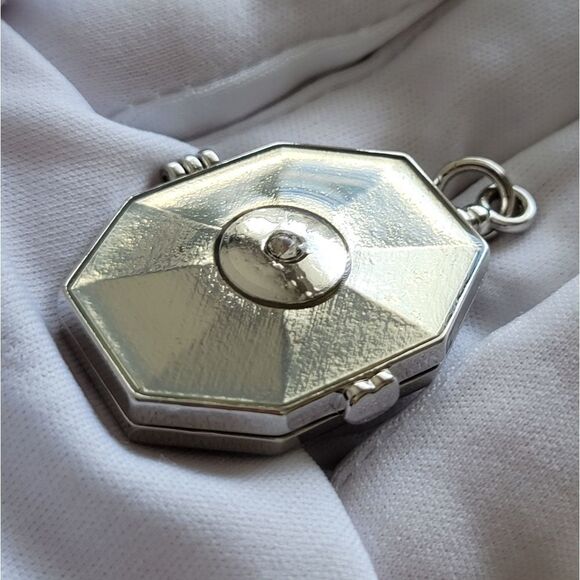 Locket Pendant Geometric Silver Tone Pendant #0394 - Picture 2 of 10